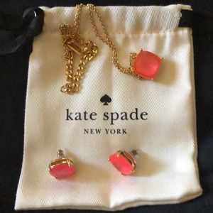 Kate Spade Gold Necklace & Earring Set